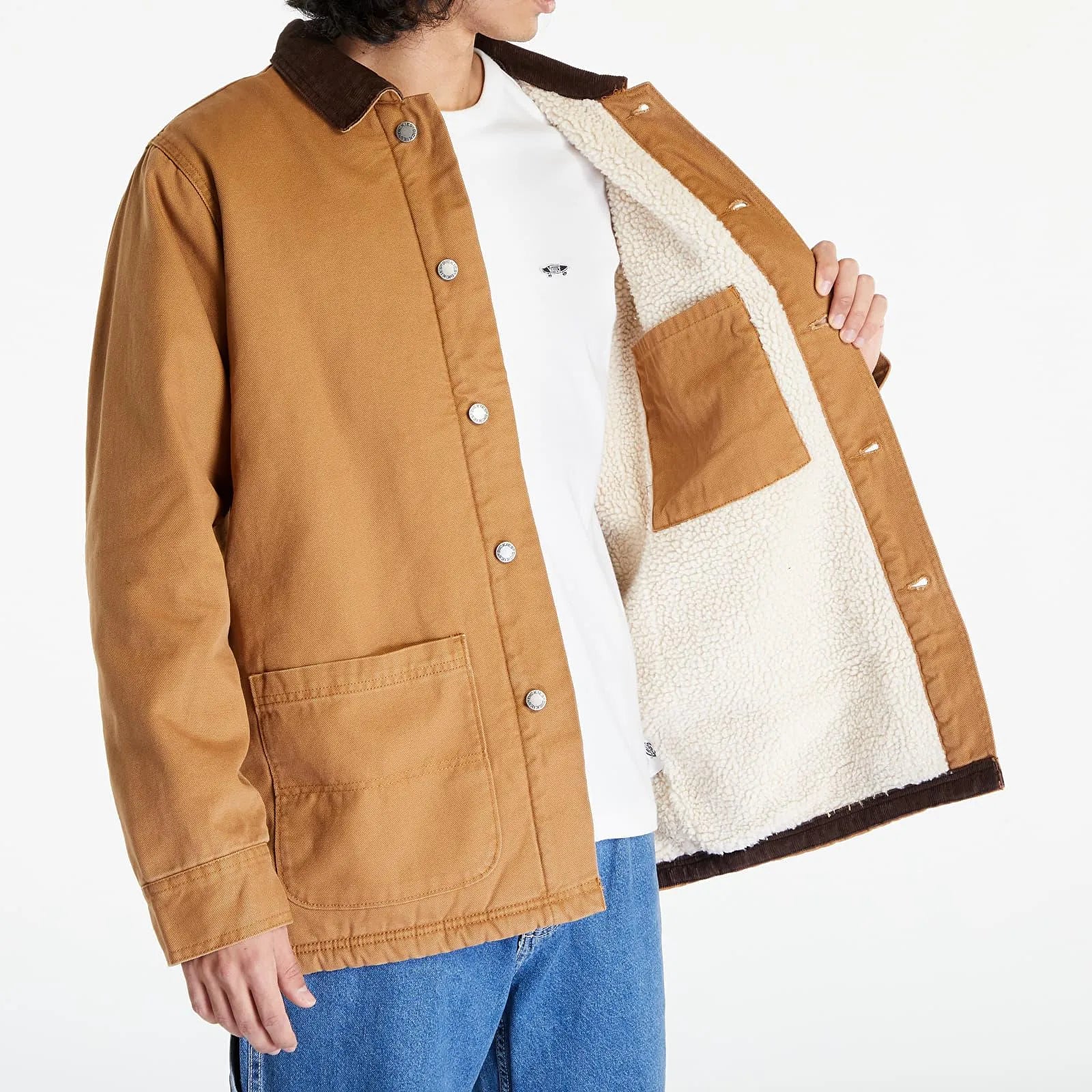 Giacca Dickies Chore Duck High Pile Fleece Line Brown Duck, streetwear,, Dickies, 3, ,