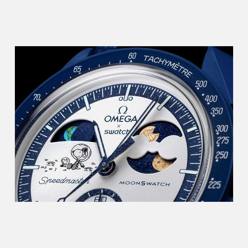 Swatch x Omega Bioceramic Moonswatch Mission To Earthphase Snoopy Gold (Beaver Moon)