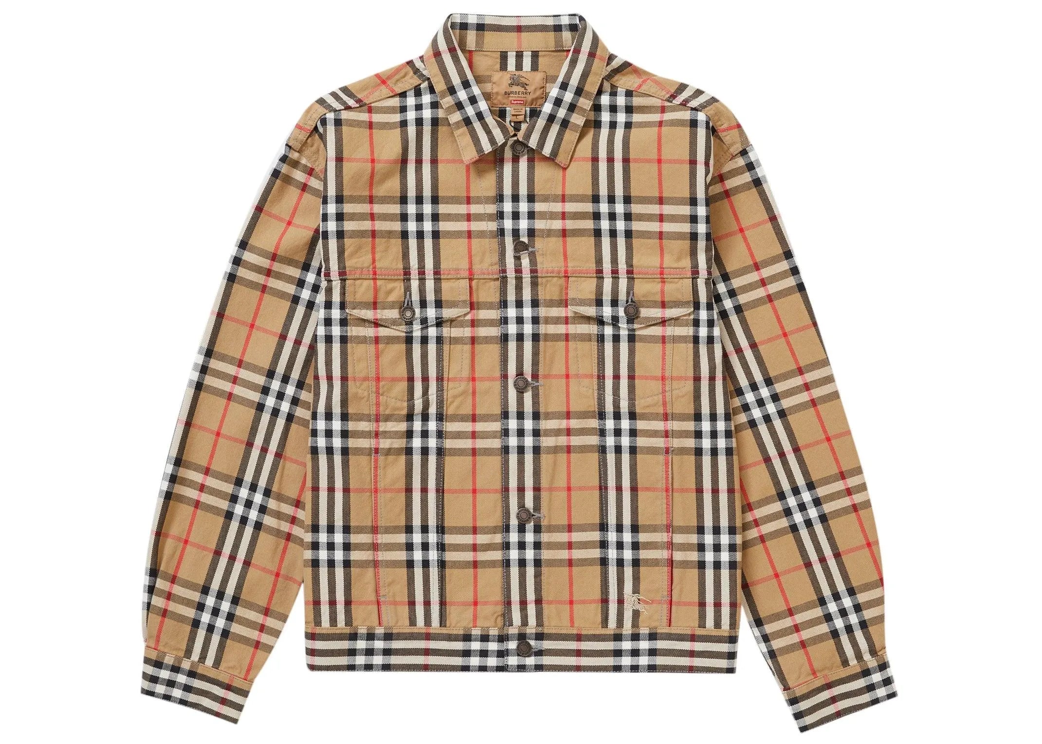 Supreme Burberry Denim Trucker Jacket Beige, streetwear,SBDTJK, Supreme, 1, ,