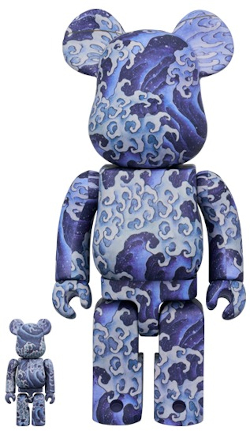 Bearbrick Hokusai “Angry Waves” Kamimachi Festival Float Ceiling Painting "Otoko Nami" 100% & 400% Set, collectibles,BBSANGRY, Bearbrick, 1, ,