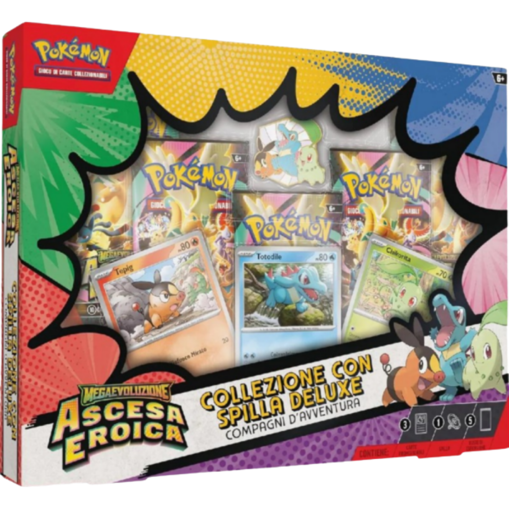Pokémon Ascesa Eroica Collezione con Spilla Deluxe Compagni D’avventura ITA