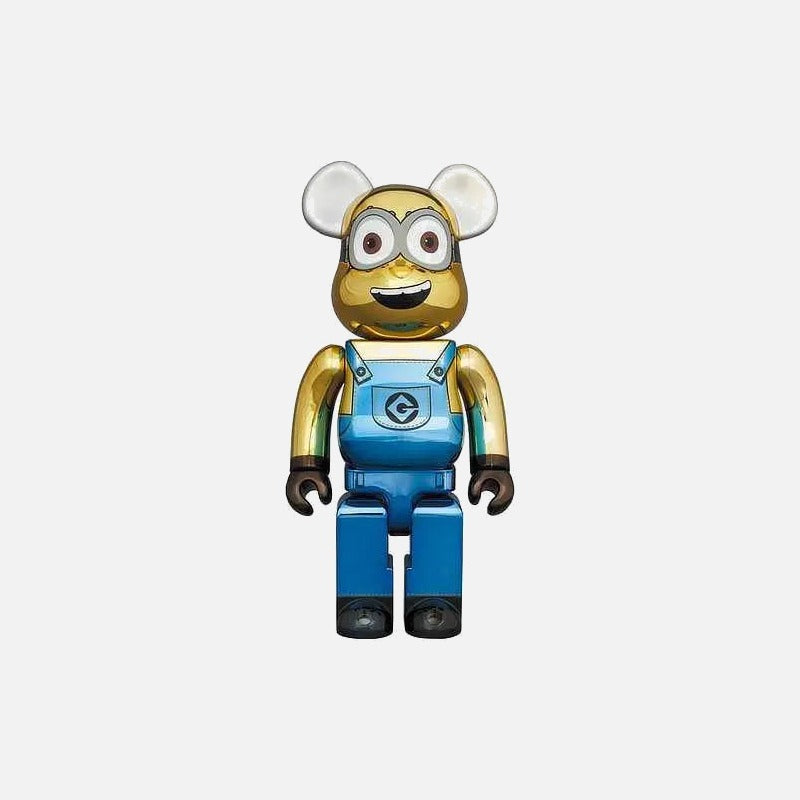 BEARBRICK 1000% MINIONS DAVE CHROME VERSION