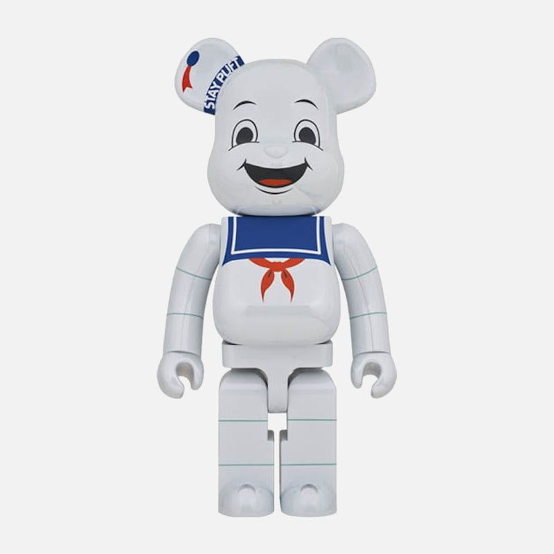 BEARBRICK 1000% GHOSTBUSTERS STAY PUFT MARSHMALLOW MAN WHITE CHROME
