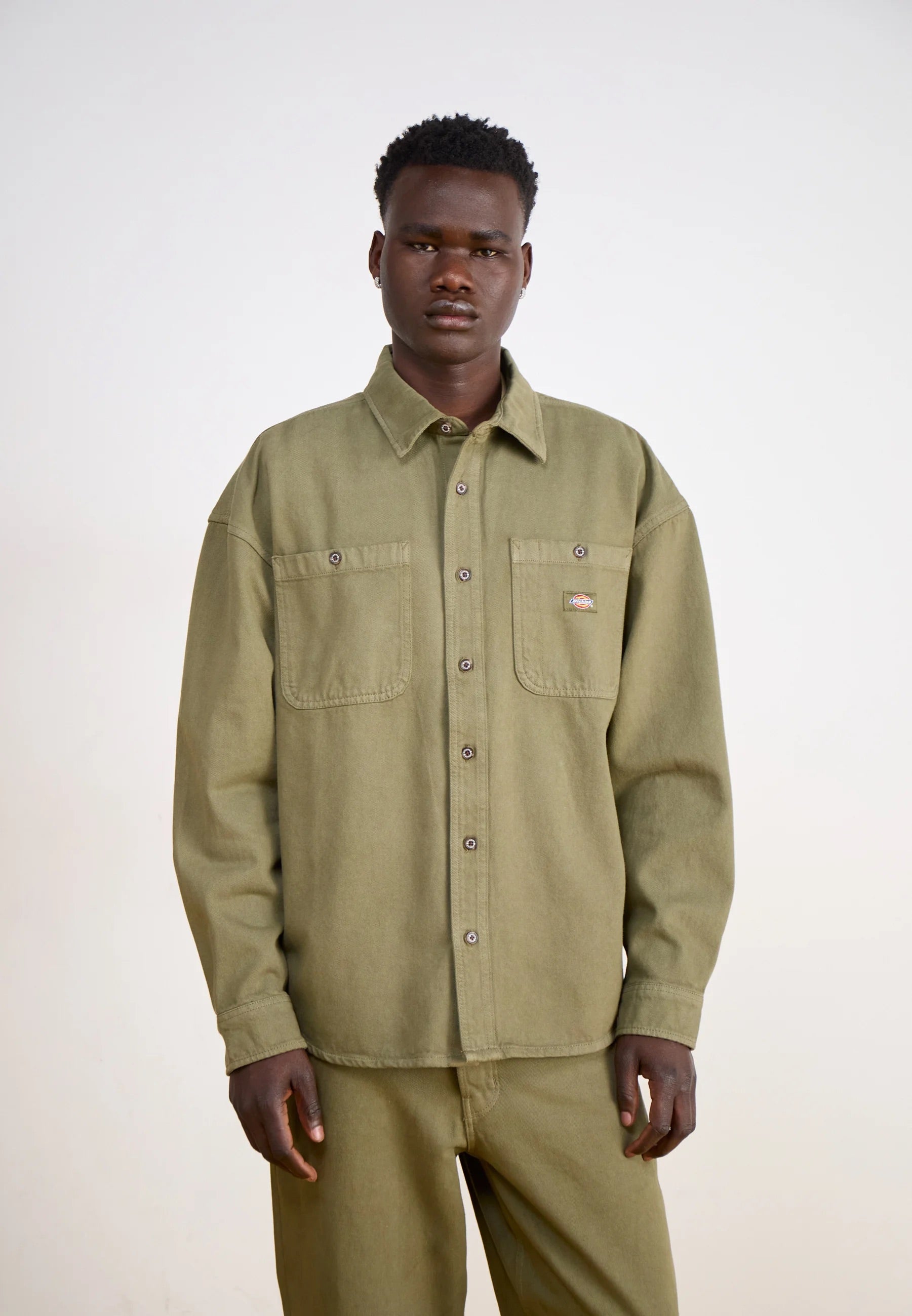 DICKIES OVERSHIRT HOUSTON LS SHIRT MILITARY GR, streetwear,DK0A4YF5MGR1, Dickies, 1, 196011971733,