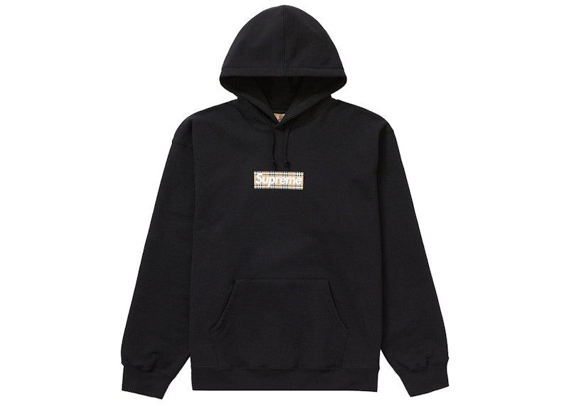 Supreme Burberry Box Logo Hooded Sweatshirt Black, streetwear,SUPREME, Belfagorsneakers, 1, 888977791660,