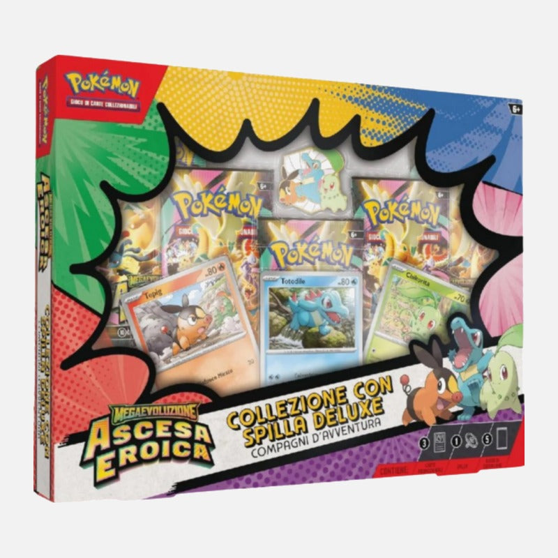 Pokémon Ascesa Eroica Collezione con Spilla Deluxe Compagni D’avventura ITA