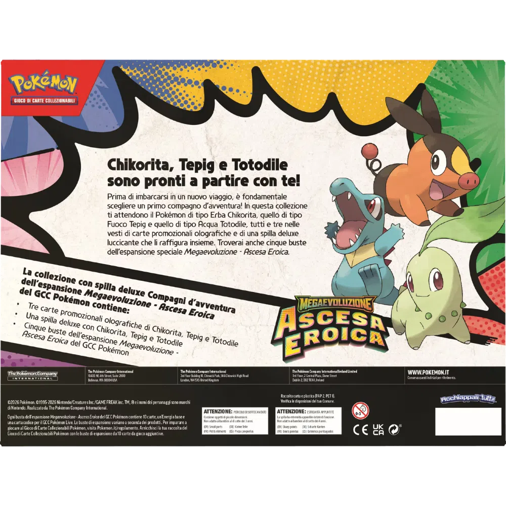 Pokémon Ascesa Eroica Collezione con Spilla Deluxe Compagni D’avventura ITA