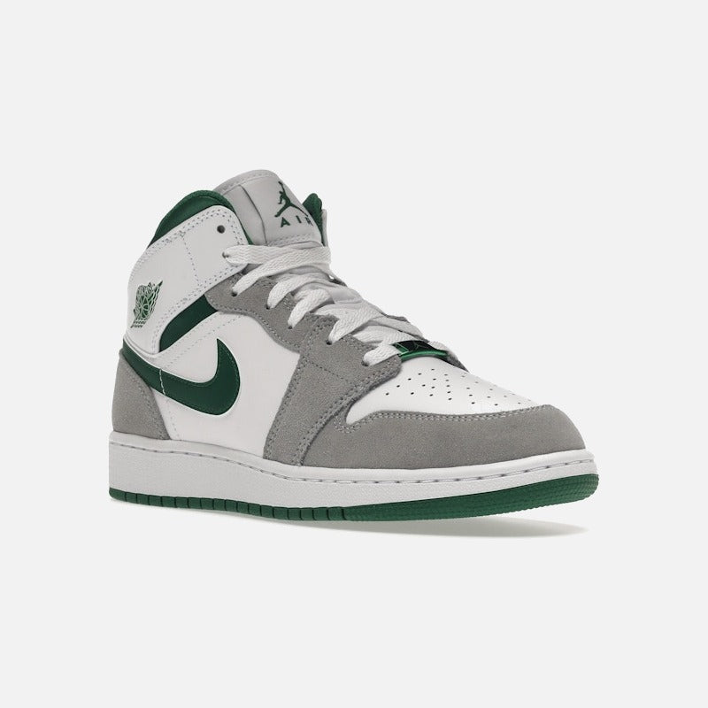 jordan 1 mid se white pine green smoke grey (gs)