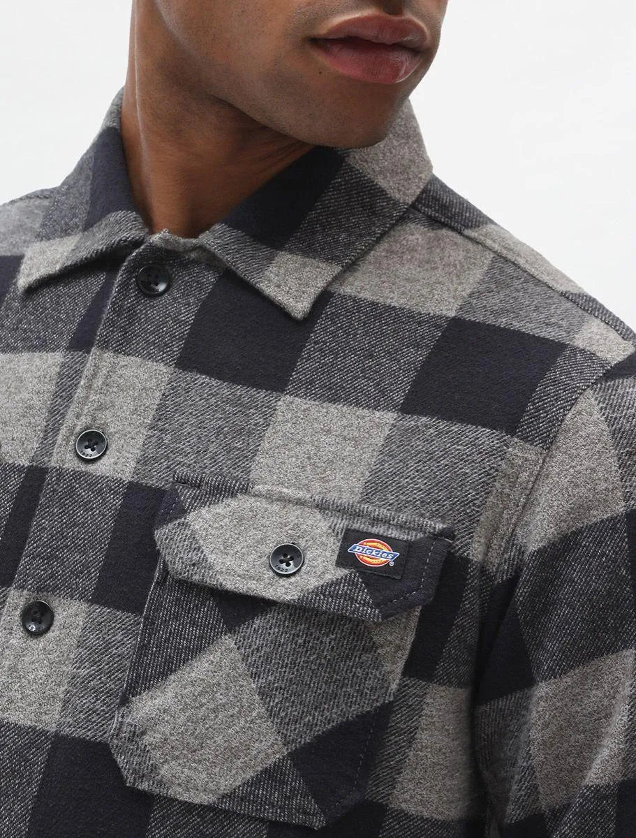 Overshirt Dickies Sacramento Grigio Melange, streetwear,, Dickies, 3, ,