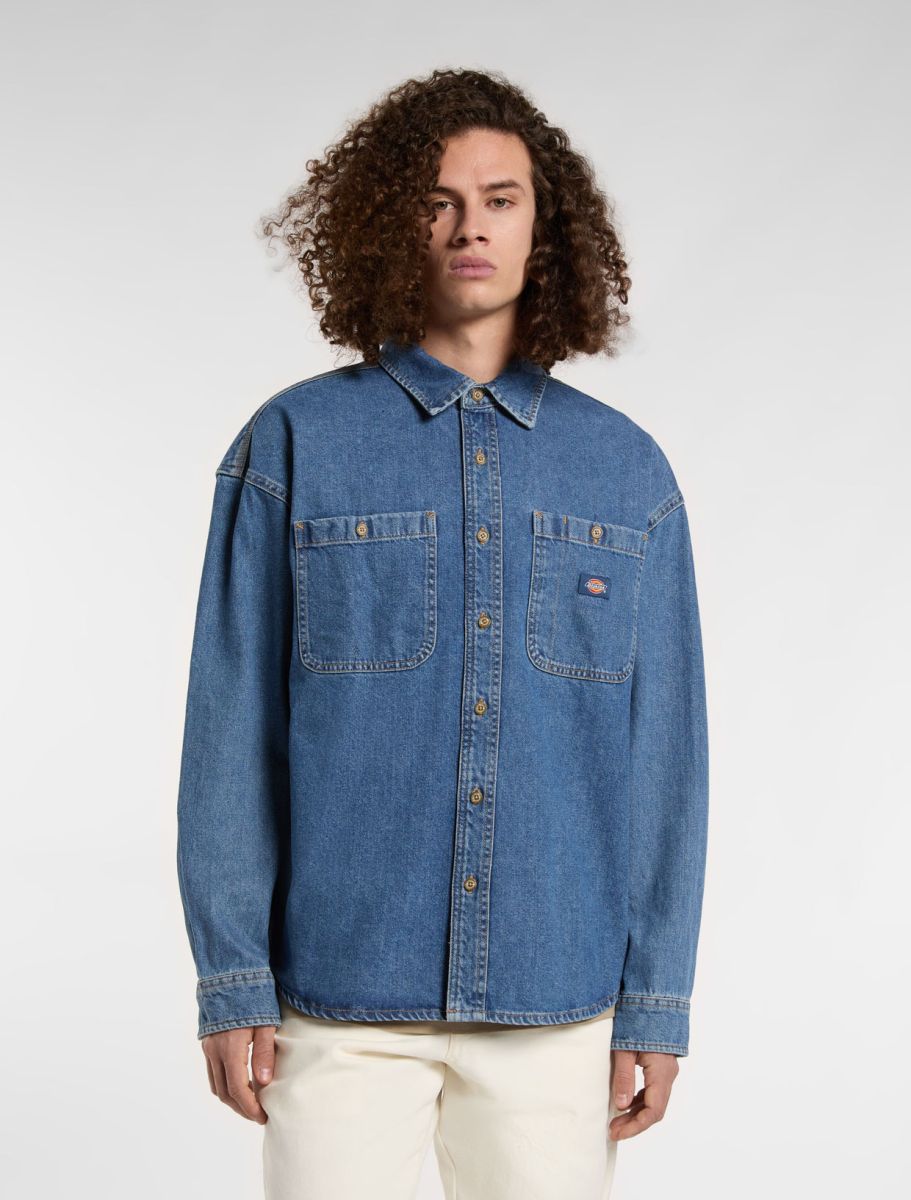 DICKIES OVERSHIRT HOUSTON CLASSIC BLUE, streetwear,DK0A4YF5CLB1, Dickies, 1, 196011813309,