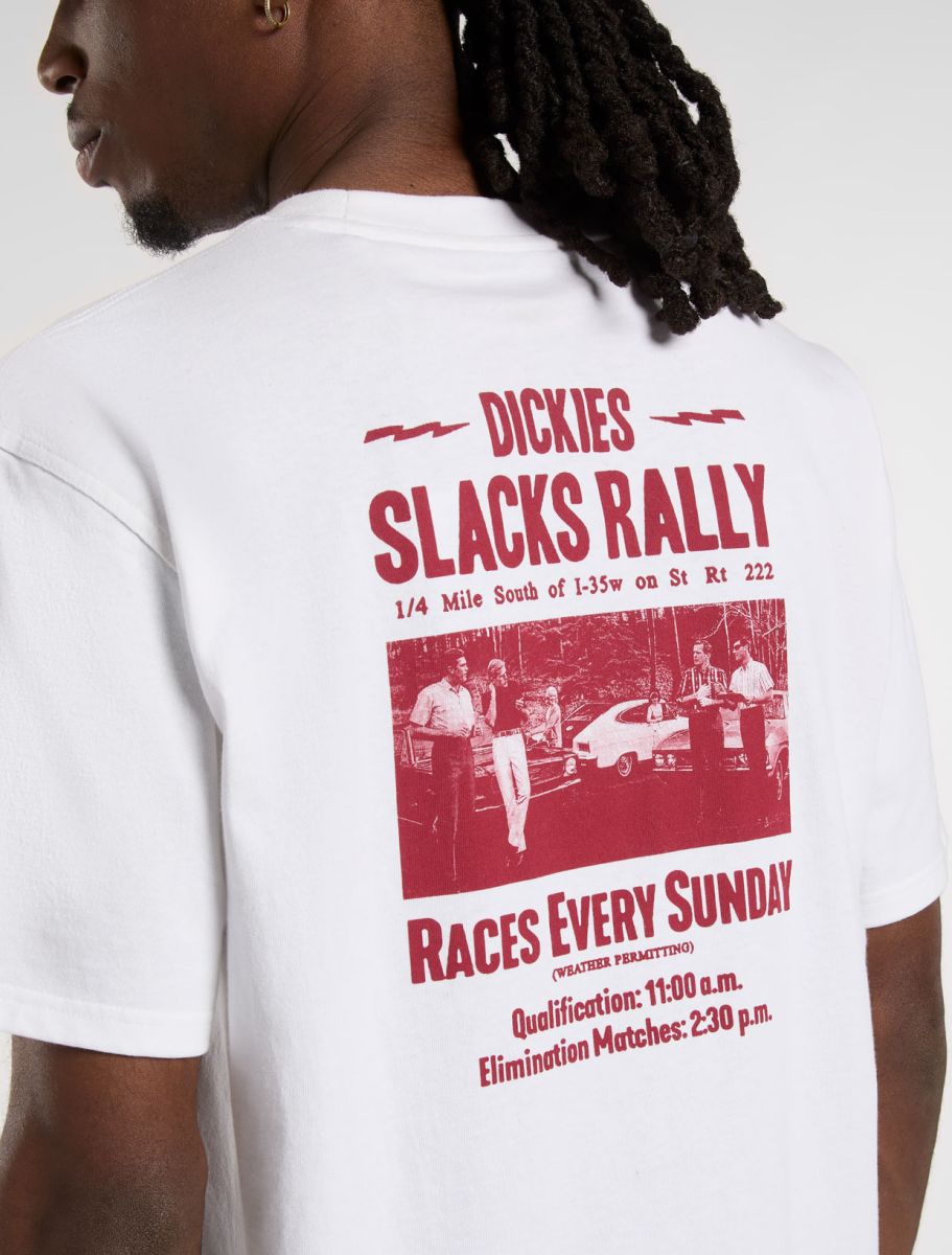 T-SHIRT DICKIES SLACKS RALLY SS WHITE, streetwear,, Dickies, 4, ,