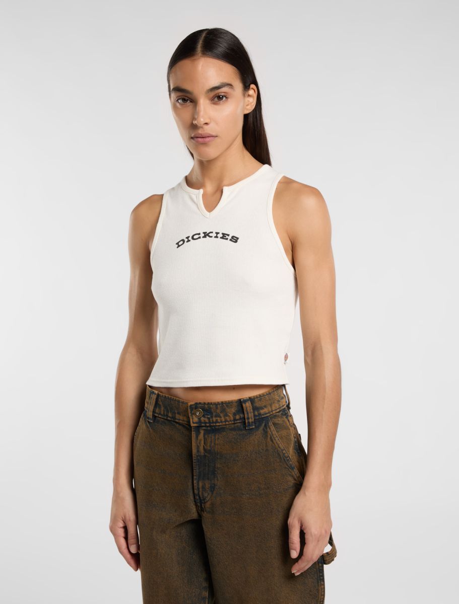 DICKIES V NECK TOP W EGRET, streetwear,DK0A8677C481, Dickies, 1, 196011933342,