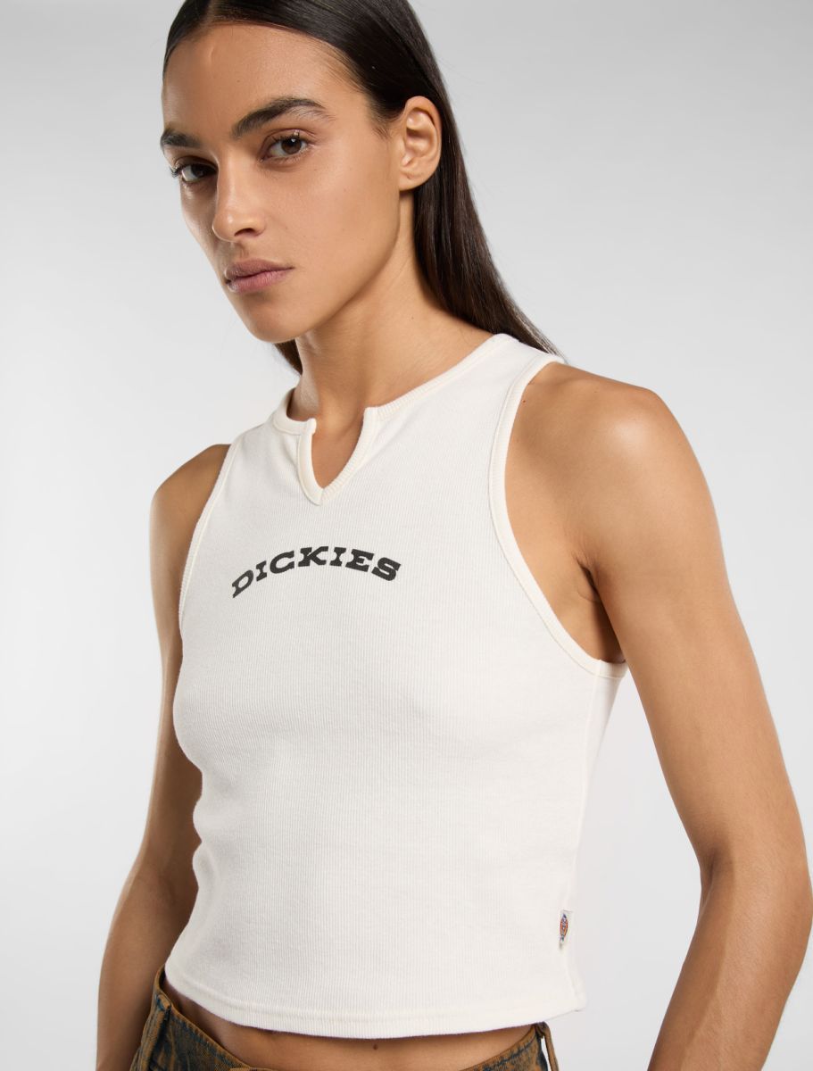 DICKIES V NECK TOP W EGRET, streetwear,, Dickies, 3, ,