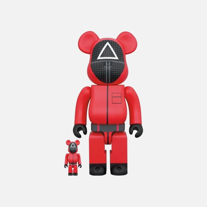 Bearbrick X Squid Game Guard (Triangle) 100% & 400% Set