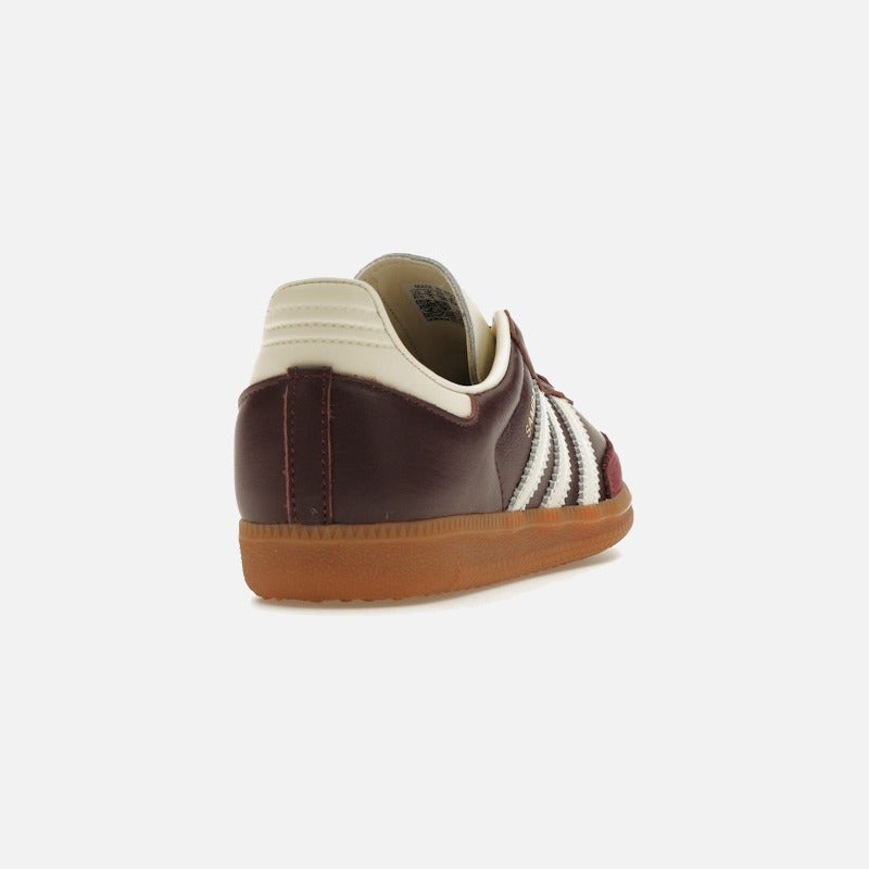 adidas samba og maroon gold metallic (women's)