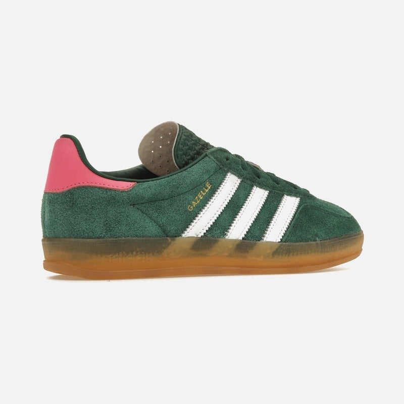 adidas gazelle indoor collegiate green lucid pink (women's)