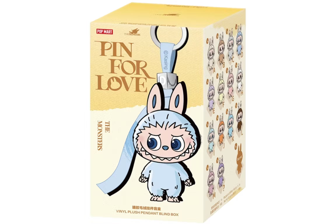 Labubu Pin for Love Series Plush Pendant (A-M) Single Blind Box