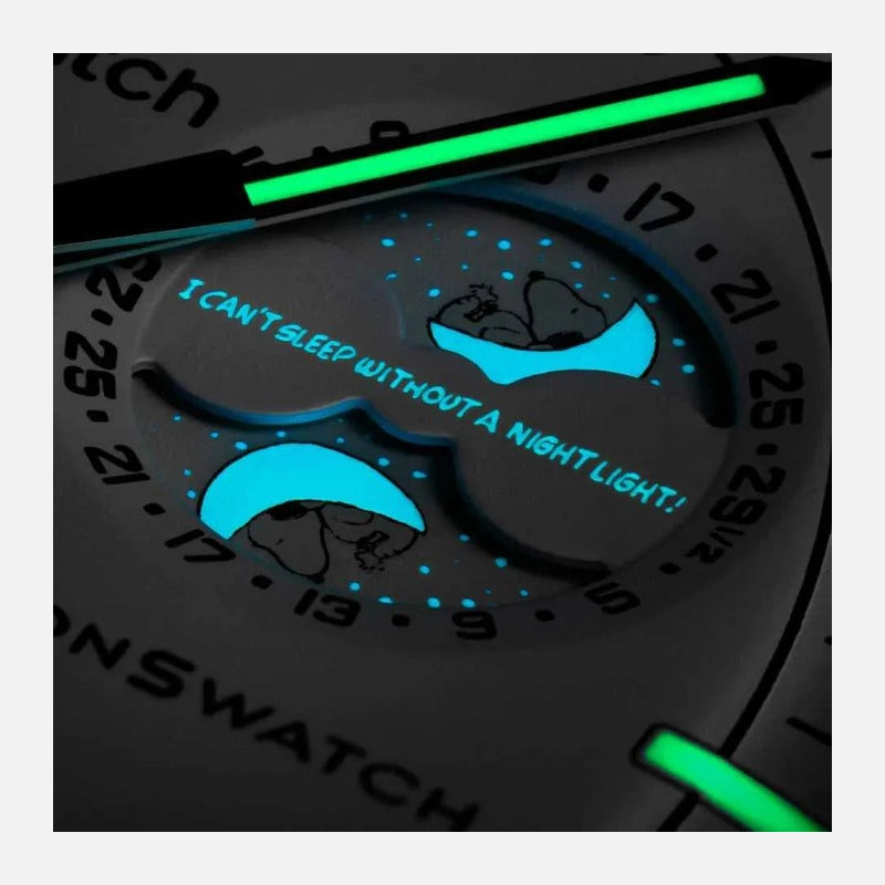 Swatch X Omega Bioceramic Moonswatch Mission To Moonphase Snoopy