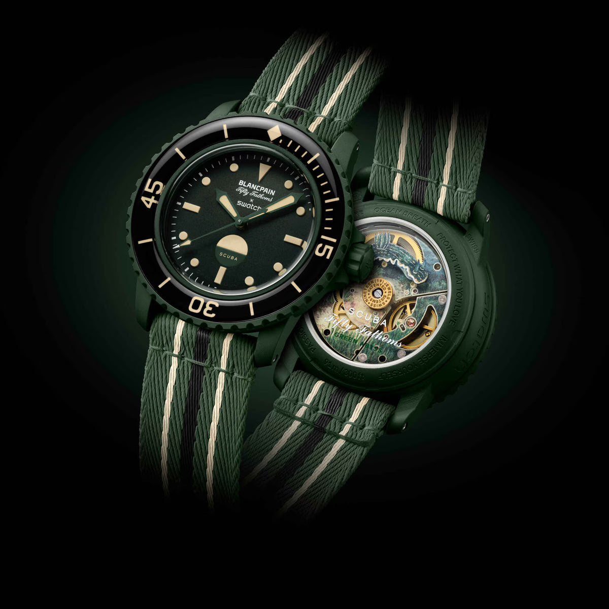 Blancpain x Swatch Scuba Fifty Fathoms Green Abyss SO35G100