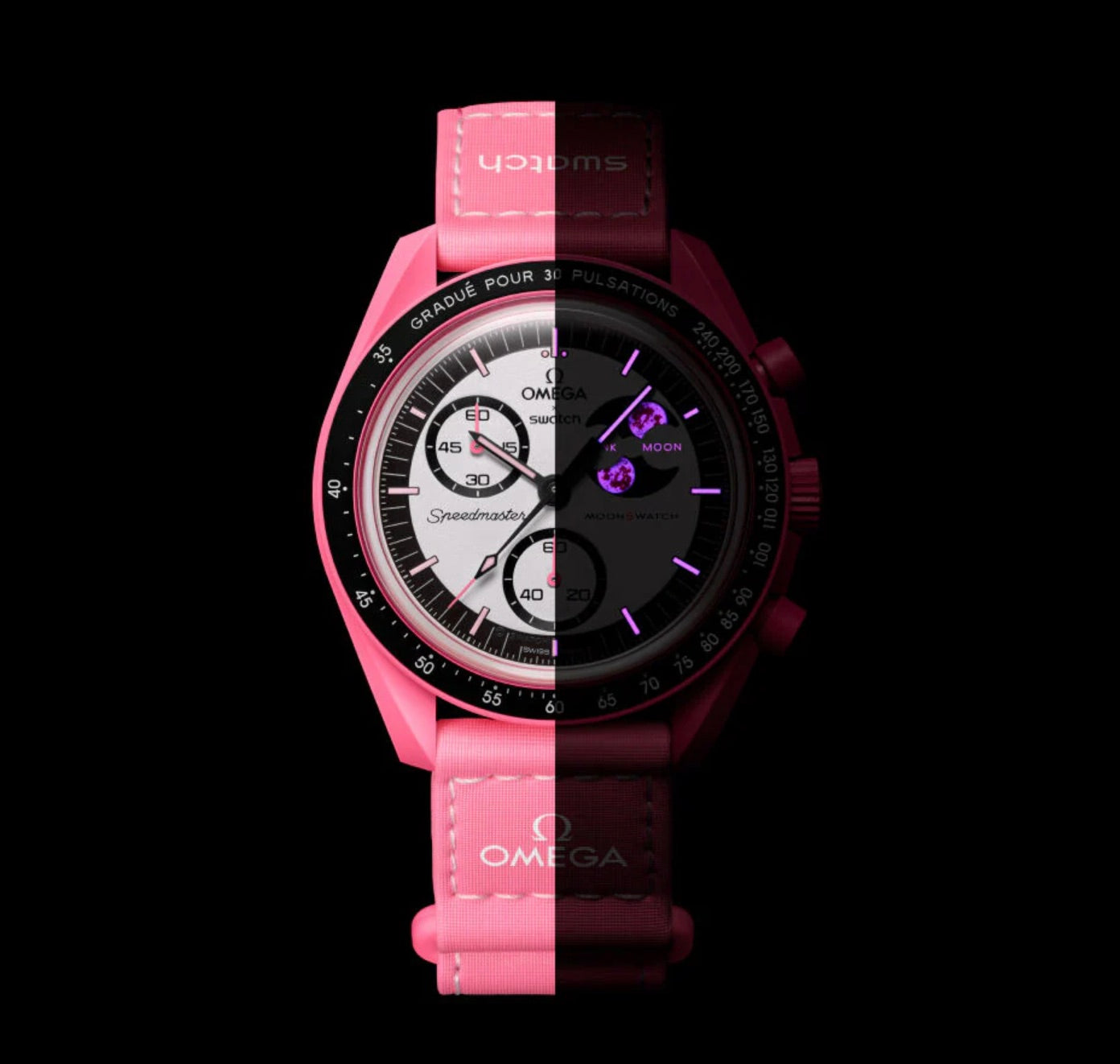 Swatch X Omega Bioceramic Moonswatch Mission To The Pink Moon SO33P700, watches,, Swatch X Omega, 2, ,
