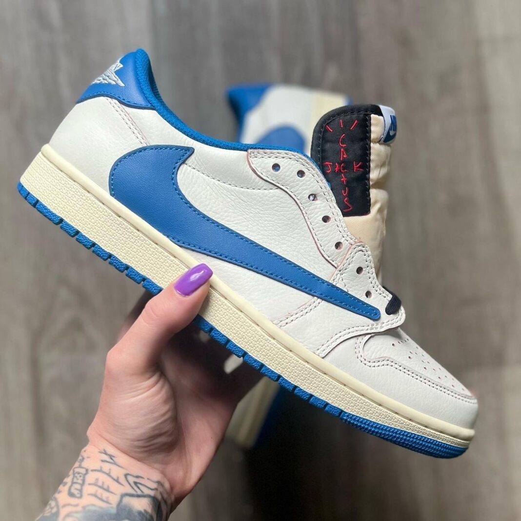Jordan 1 Low Fragment x Travis Scott Military Blue, sneakers,, Air Jordan 1 Low, 2, ,