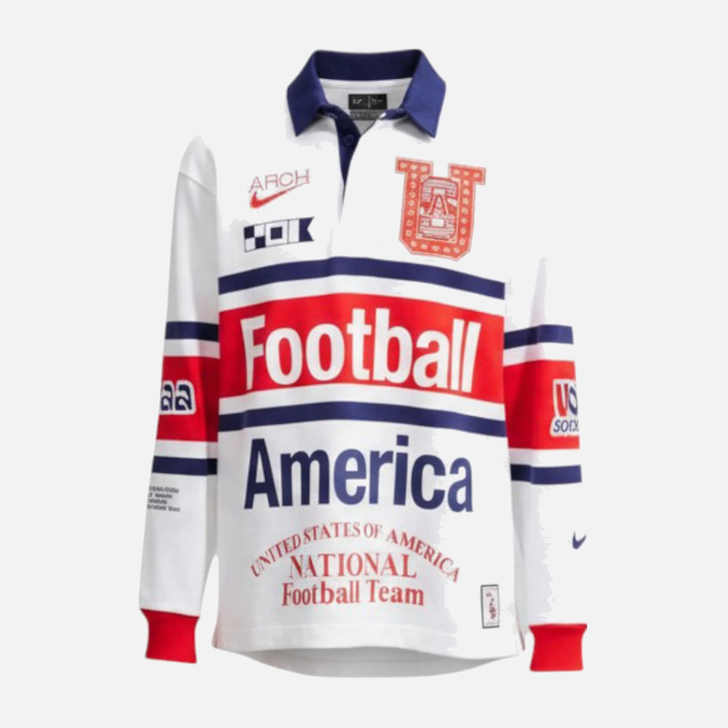 Nike x USMNT x V.A.A. L/S Rugby Top White/Challenge Red/Deep Royal Blue