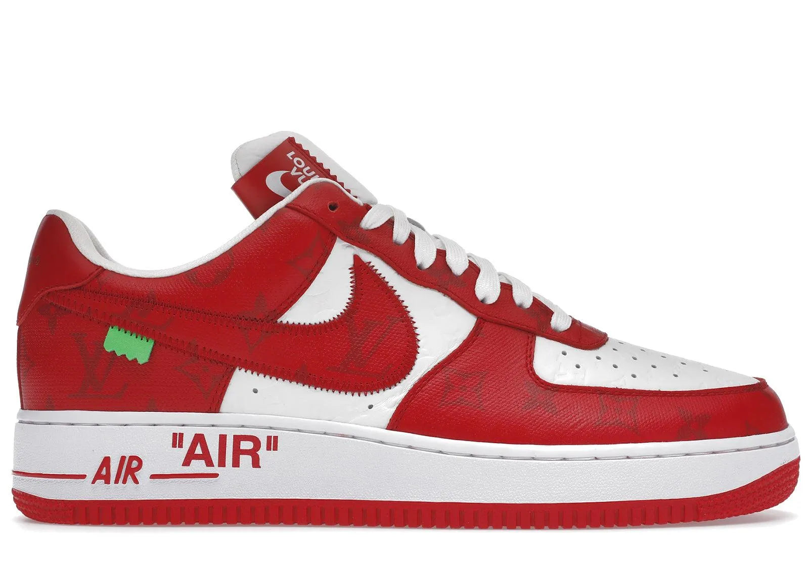 louis vuitton nike air force 1 low by virgil abloh white red, sneakers,1A9VA9, Air Force x LV, 1, ,