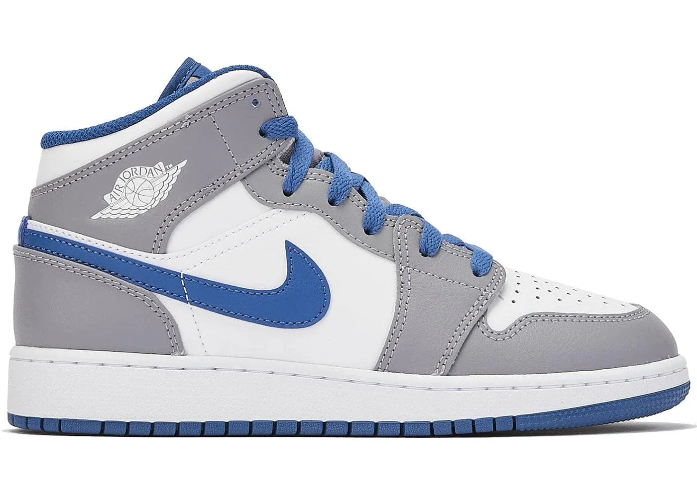 jordan 1 mid true blue cement (gs), sneakers,dq8423-014, Air Jordan 1 Mid, 1, 196154474740,