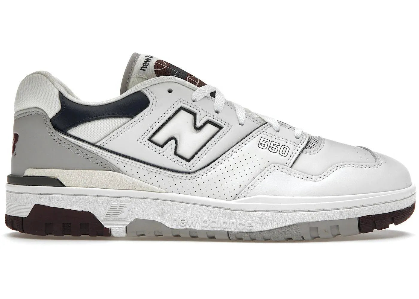 New balance 550 white natural indigo burgundy, sneakers,BB550pwb, New Balance 550, 1, 196307567503,