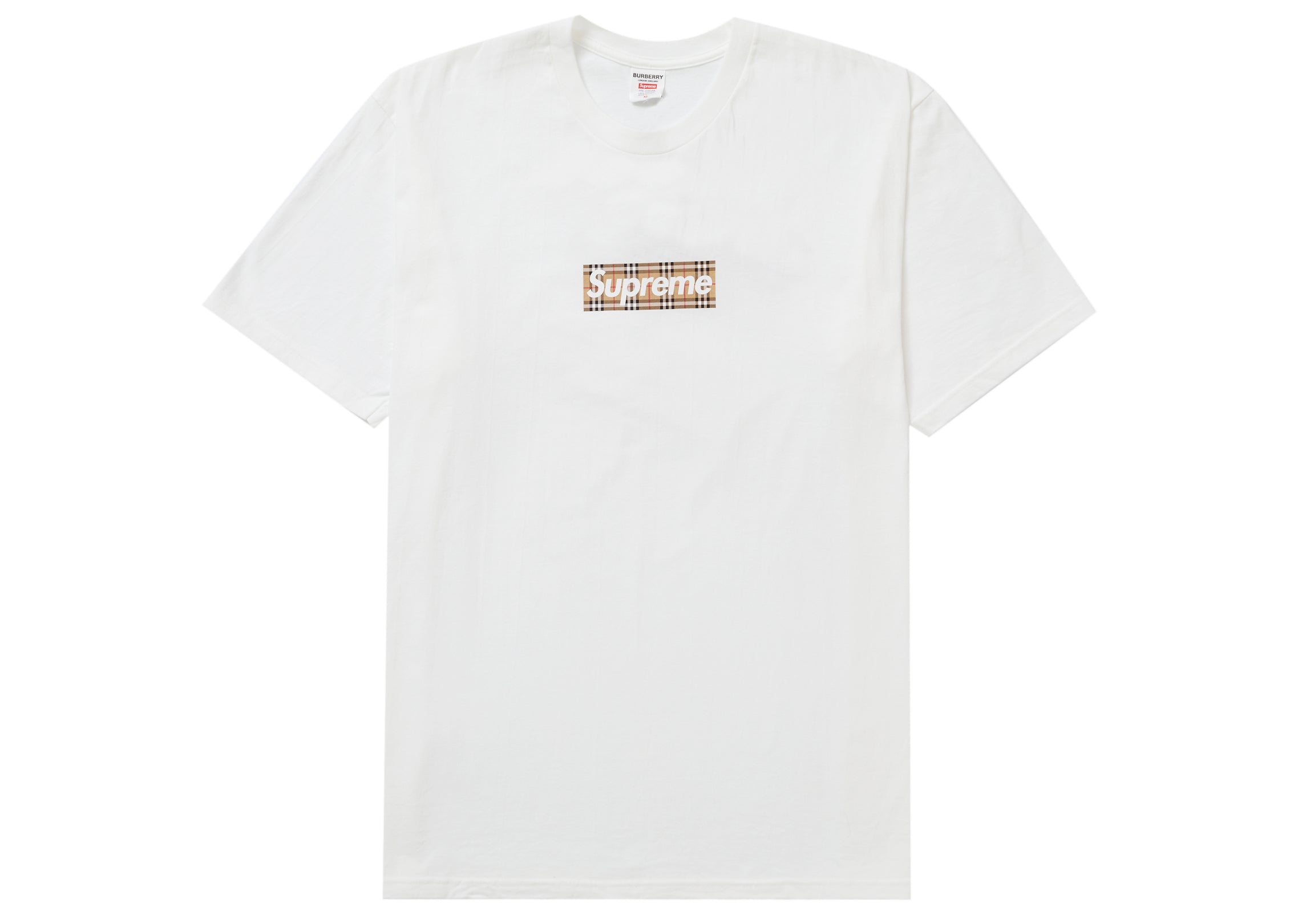 Supreme Burberry Box Logo Tee White, streetwear,BOXLOGO, Supreme, 1, 697589705619,