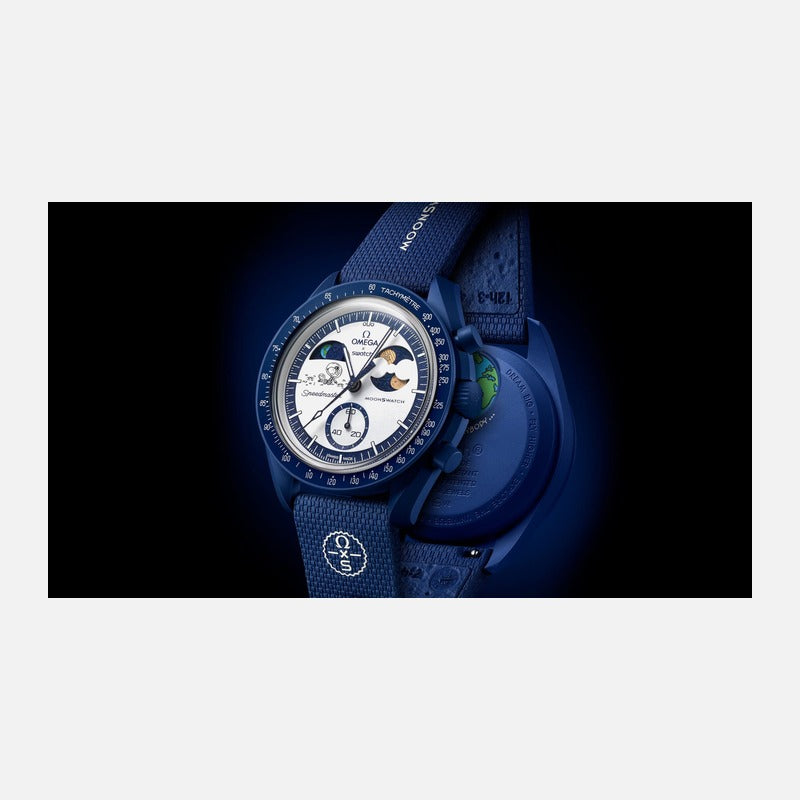 Swatch x Omega Bioceramic Moonswatch Mission To Earthphase Moonshine Snoopy Gold POPCORN SO33N702L