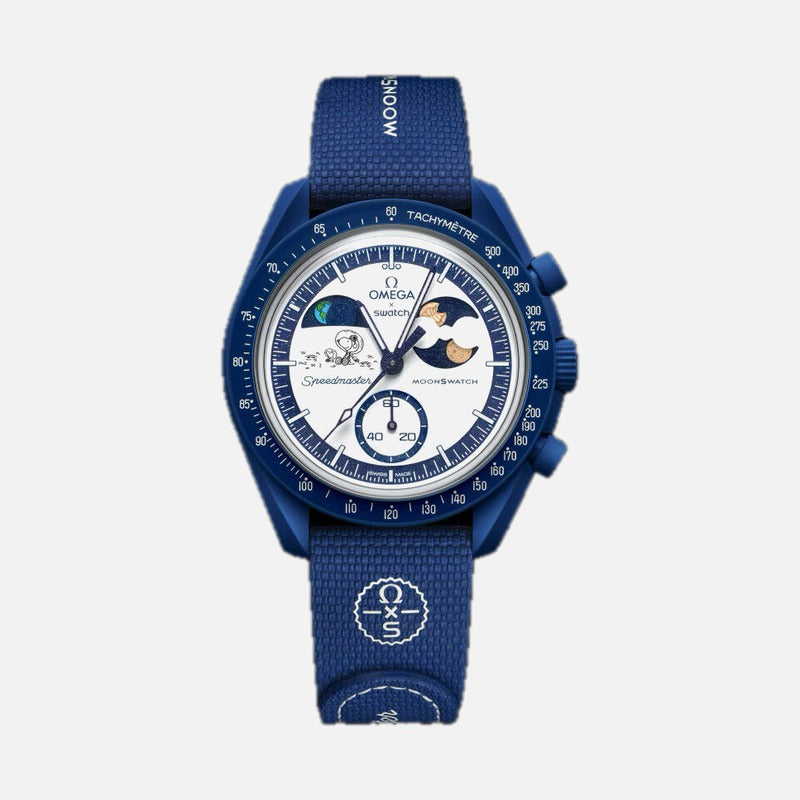 Swatch x Omega Bioceramic Moonswatch Mission To Earthphase Snoopy Gold (Beaver Moon)