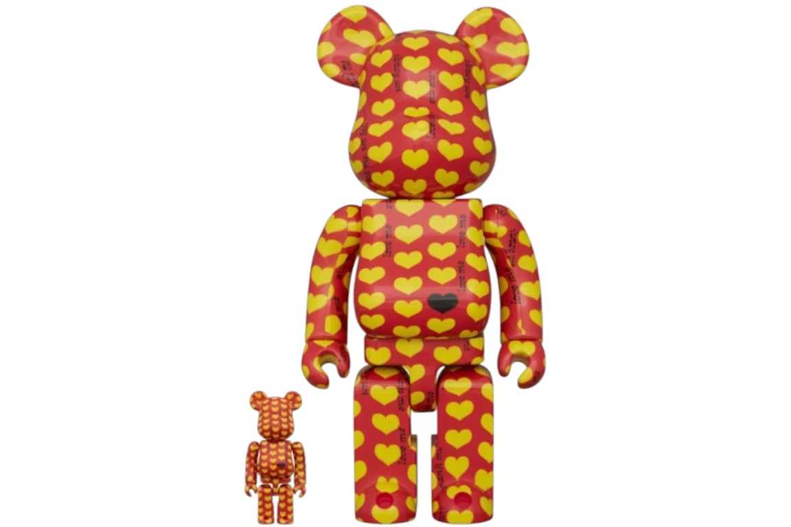 Bearbrick Amplifier Yellow Heart Reverse 100% & 400% Set, collectibles,, Belfagorsneakers, 1, ,