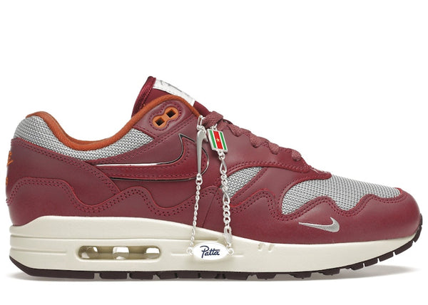 Nike Air Max 1 Patta Waves Rush Maroon (With Bracelet), sneakers,DO9549-001, Nike Air Max 1, 1, 195244700301,