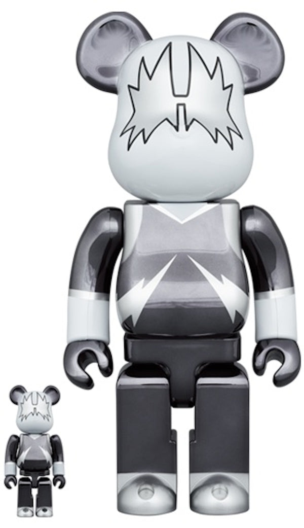 Bearbrick X Kiss The Spaceman 100% & 400% Set Chrome Ver., collectibles,4530956609584, Bearbrick, 1, ,