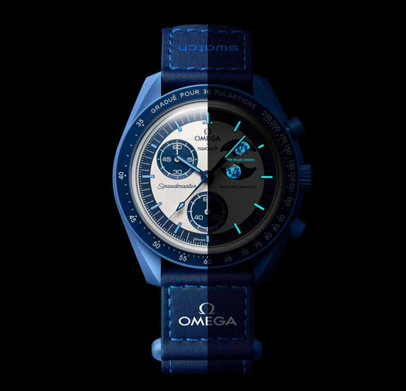 Swatch X Omega Bioceramic Moonswatch Mission To The Super Blue Moonphase - Belfagorsneakers