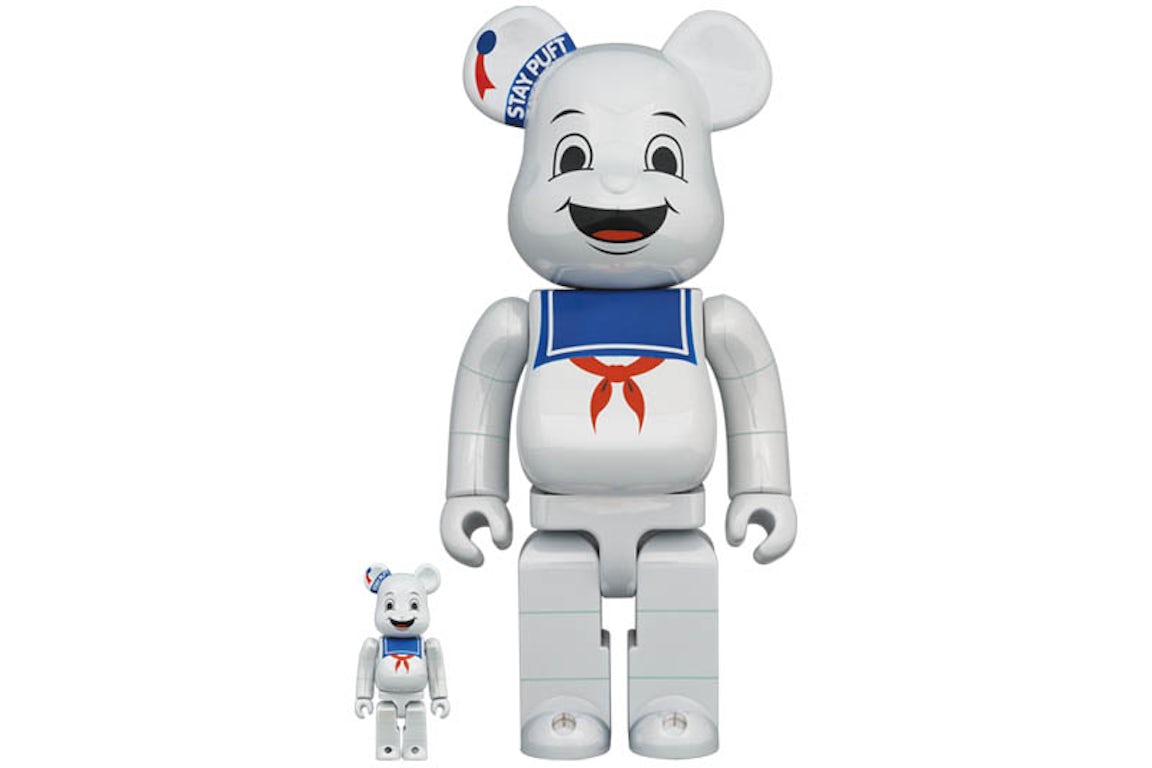 BEARBRICK 100% 400% GHOSTBUSTERS STAY PUFT MARSHMALLOW MAN WHITE CHROME, collectibles,4530956596389, Bearbrick, 1, ,