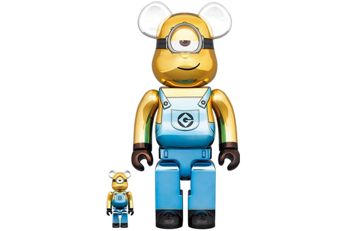 BEARBRICK 100% 400% MINIONS STUART CHROME VERSION, collectibles,4530956607214, Bearbrick, 1, ,