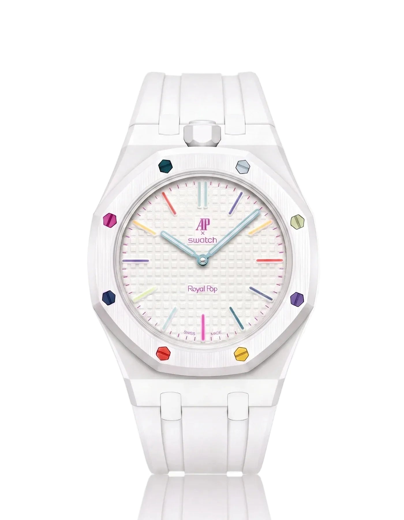 Bracciale Swatch Audemars Piguet Huit Blanc