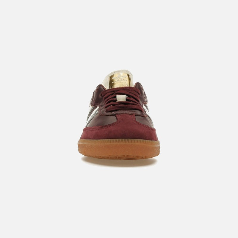 adidas samba og maroon gold metallic (women's)