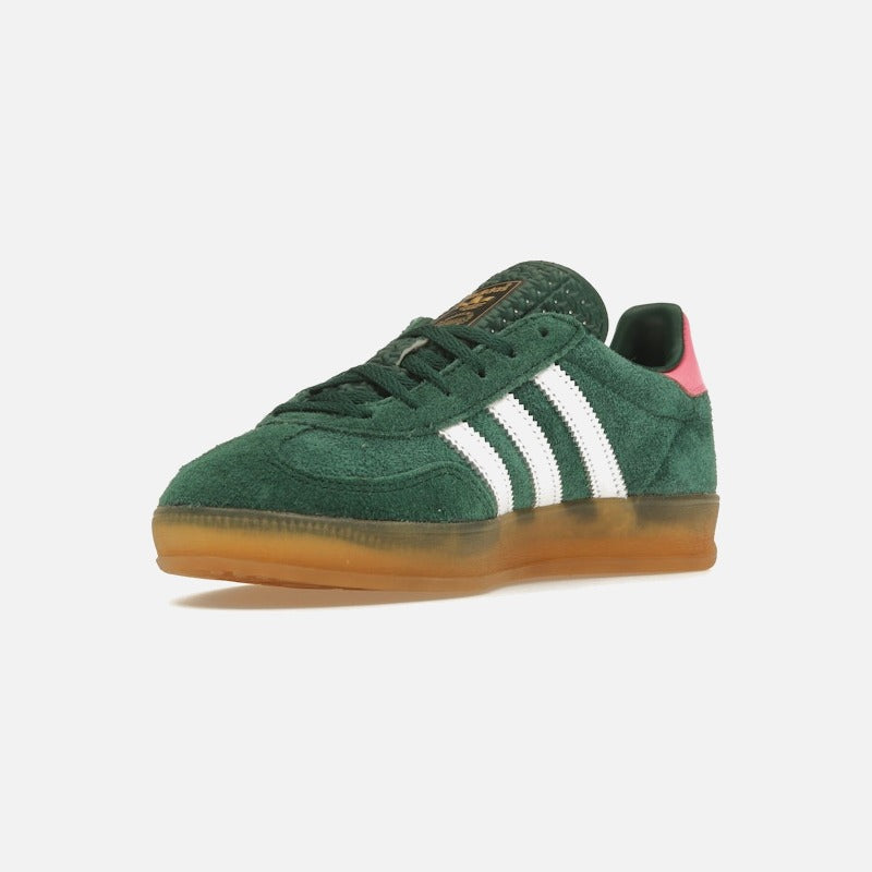 adidas gazelle indoor collegiate green lucid pink (women's)