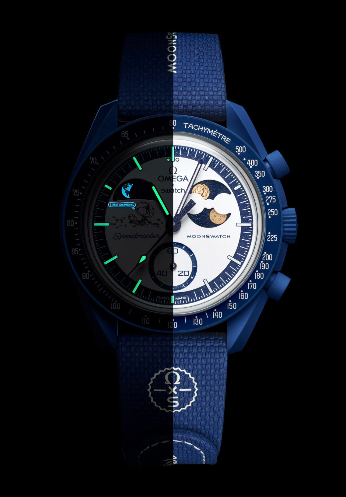 Swatch x Omega Mission To Earthphase Moonshine Snoopy Gold (Hunters Moon), watches,, Swatch X Omega, 2, ,