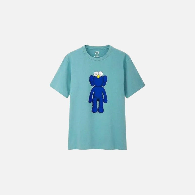 Kaws X Uniqlo Blue Bff Tee Light Green