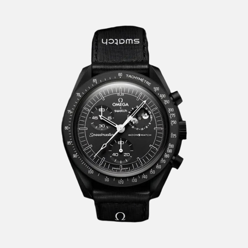Swatch X Omega Bioceramic Moonswatch Mission To Moonphase Snoopy Black
