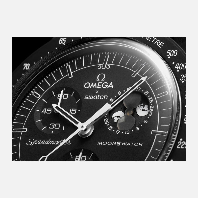 Swatch X Omega Bioceramic Moonswatch Mission To Moonphase Snoopy Black