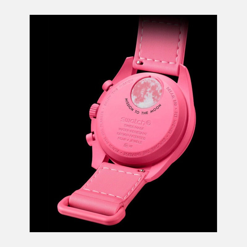 Swatch X Omega Bioceramic Moonswatch Mission To The Pink Moon SO33P700