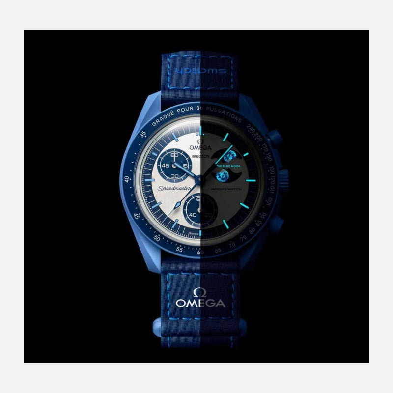 Swatch X Omega Bioceramic Moonswatch Mission To The Super Blue Moonphase
