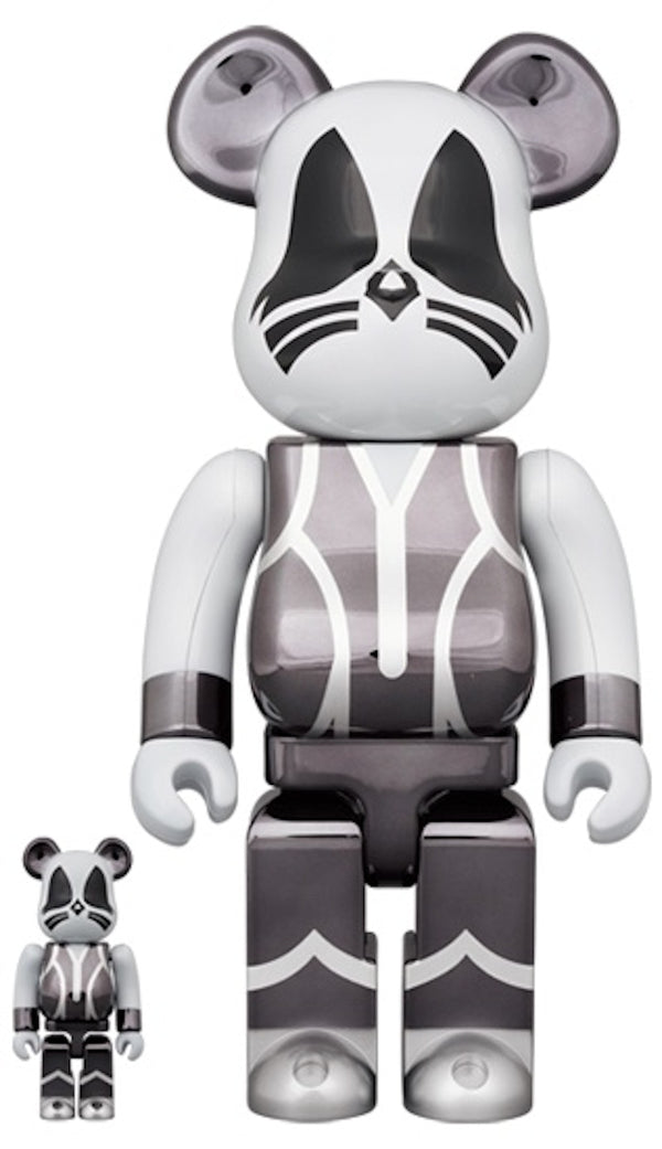 Bearbrick X Kiss Catman 100% & 400% Set Chrome Ver., collectibles,4530956609607, Bearbrick, 1, ,