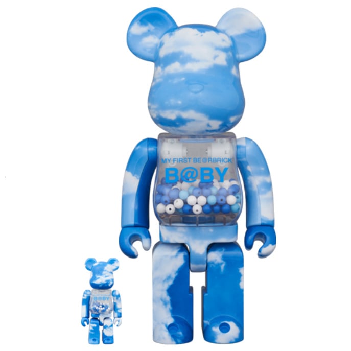 Bearbrick set - My First Bearbrick Baby (Blue Sky edition) 400% & 100%, collectibles,, Bearbrick, 1, ,