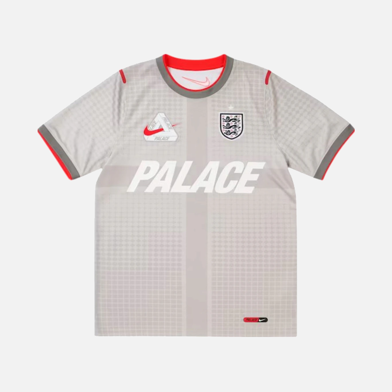 Palace x Nike England Dri-FIT Academy Pro Short Sleeve Football Top Pewter Grey/Bright Crimson
